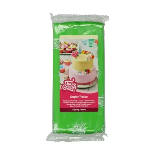Produktbild: FunCakes Rollfondant Spring Green: Einfach zu verwenden, glatt, flexibel, weich und biegsam, perfekt zum Dekorieren von Kuchen, halal, koscher und glutenfrei. 1 kg