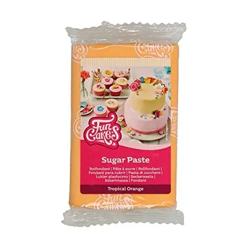 Produktbild: FunCakes Rollfondant Tropical Orange: Einfach zu verwenden, glatt, flexibel, weich und biegsam, perfekt zum Dekorieren von Kuchen, halal, koscher und glutenfrei, 250 g