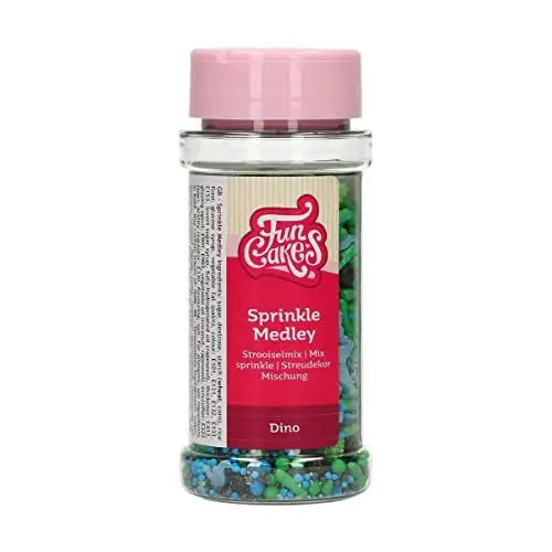 Produktbild: FunCakes Sprinkle Medley Dino: Kuchenstreusel, guter Geschmack, perfekt zum Dekorieren von Kuchen, Sprinkle Mix. 65 g.