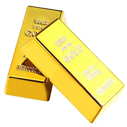 Produktbild: Fundom 3 Stück Goldbarren Replik Goldbarren Falsche Goldziegel Goldbarren Dekorationen Replik Goldbarren Prop Film Neuheit Geschenk Scherz