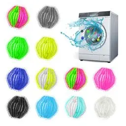 Produktbild: FuninCrea 12 Nylon-WaschBälle, Wiederverwendbare Waschmaschine Flusenfilter Anti-Wickeln Schwimmende Tierhaarentferner Waschmaschine Waschmaschinen Haustier Haar Fänger Kugeln für Wäsche (A)