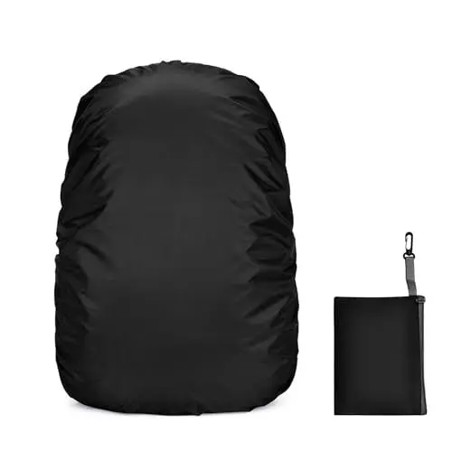 Produktbild: FuninCrea 20-80L Regenschutz Rucksack mit Reißverschluss-Aufbewahrungsbeutel, Rucksack Regenschutz Wasserdicht&Sonnenfest Regenhülle Rucksack für Camping Wandern Radfahren Outdoor-Sport (Schwarz, 20L)