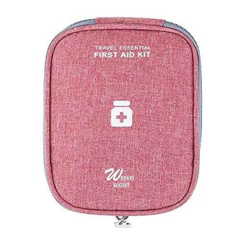 Produktbild: FuninCrea Medikament Tasche, wasserdichte Mini Erste-Tilfe-Tasche Oxford Reiseapotheke Tasche, Tragbar Medikamententasche mit Reißverschluss, Kleine Medizin Aufbewahrungstasche Mehrzweck (rot)
