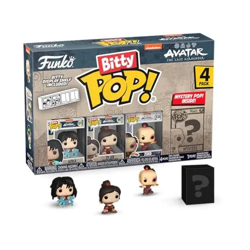 Produktbild: Funko Bitty Pop! Avatar: TLA - Azula 4PK - Azula with Lightning, Ty Lee, Zuko with Fire Daggers und eine Überraschungs-Mini-Figur - 0.9 Inch (2.2 cm) - Avatar: The Last Airbender Sammlerstück