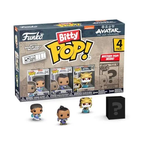 Produktbild: Funko Bitty Pop! Avatar: TLA - Katara 4PK - Katara, Sokka, Suki und eine Überraschungs-Mini-Figur - 0.9 Inch (2.2 cm) - Avatar: The Last Airbender Sammlerstück - Geschenkidee Fans
