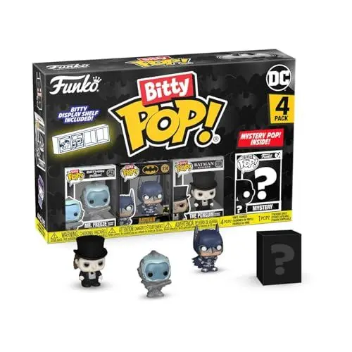 Produktbild: Funko Bitty Pop! Batman 85th - Freeze 4PK und eine Überraschungs-Mini-Figur - 0.9 Inch (2.2 cm) - DC Comics Sammlerstück Stapelbares Display-Regal Inklusive - Geschenkidee Party-Tüten-Strumpf