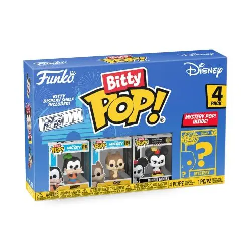Produktbild: Funko Bitty Pop! Disney - Goofy, Chip, Minnie Mouse (Hands Folded) und eine Überraschungs-Mini-Figur - 0.9 Inch (2.2 cm) Sammlerstück Stapelbares Display-Regal Inklusive - Geschenkidee