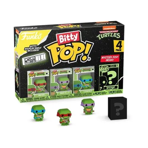 Produktbild: Funko Bitty Pop! Teenage Mutant Ninja Turtles - 8-Bit Raphael, 8-Bit Donatello, 8-Bit Leonardo und eine Überraschungs-Mini-Figur - 0.9 Inch (2.2 cm) - TMNT Sammlerstück - Geschenkidee - TV Fans