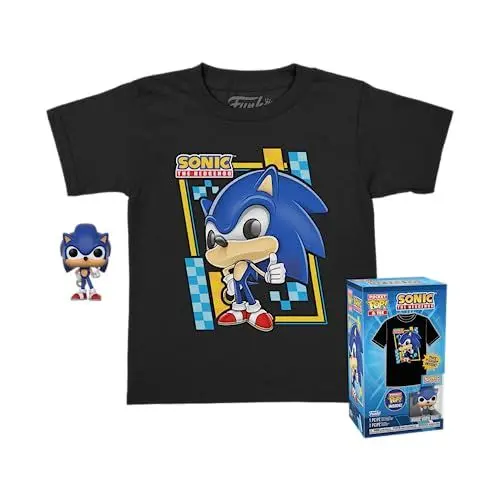 Produktbild: Funko Pocket POP! & Tee: Sonic - Für Kinder - Beflockt L - Sonic The Hedgehog - T-Shirt - Kleidung Mit Vinyl-Minifigur Zum Sammeln - Geschenkidee - Spielzeug Und Kurzärmeliges Top Für Erwachsene