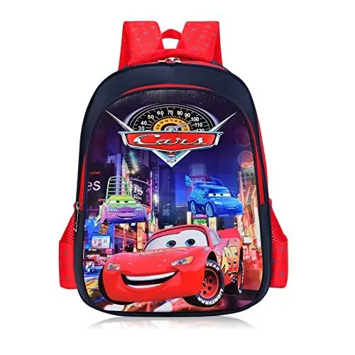 Produktbild: Funmo Kinderrucksack Jungen Lightning McQueen Rucksack Kinder Schule Lightning McQueen Kindergartenrucksack Jungen Tasche Cars Flash McQueen, 3D-Details, Rot