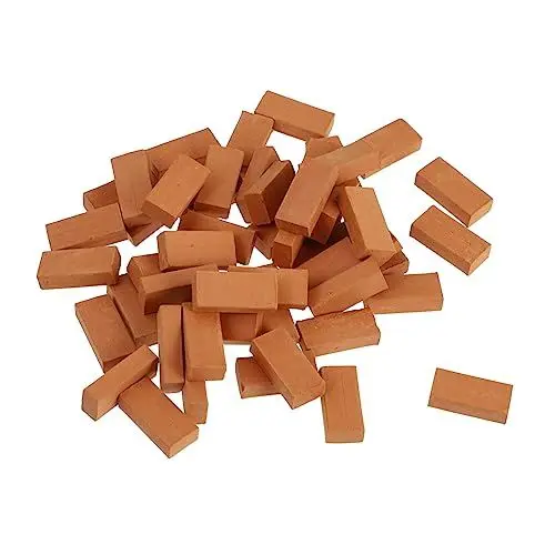 Produktbild: FUNNETOYU 100stücke Miniatur Ziegel Für Feengarten Sandtisch Dekoration Mit Kleine Ziegelsteine Modell Für Micro Landschafts Bauen