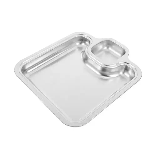 Produktbild: FUNNETOYU Snackteller Mit Soßenfach Aus Geteilter Teller Essteller Zum Servieren Speiseteller Für Küche Und Zuhause Teller Zum Servieren Kleiner Untertasse Für Teigtaschen Und Sushi