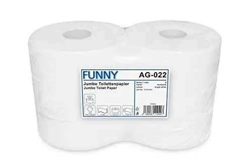 Produktbild: Funny Jumbo - Toilettenpapier 2 lagig hochweiß, Durchmesser circa 25 cm, 1er Pack (1 x 6 Stück)