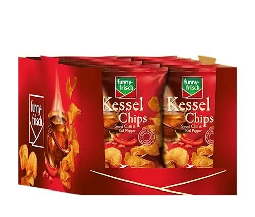 Produktbild: funny-frisch Kessel Chips Sweet Chili und Red Pepper,10er Pack (10 x 120 g)