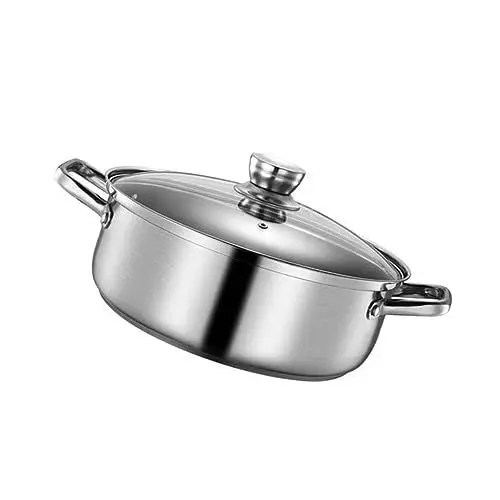 Produktbild: FUNOMOCYA 304 Edelstahl Dual Hot Pot Elektrische Kochtöpfe Topfteiler Hot Pot Deckel Gasherd Kochtopf