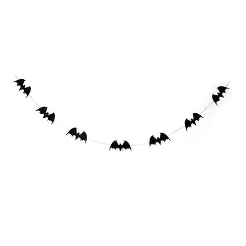 Produktbild: FUNOMOCYA DIY Halloween Fledermaus-wimpelkette Aus Papier Zum Aufhängen An Wänden Und Fenstern Schwarz Für Party-deko