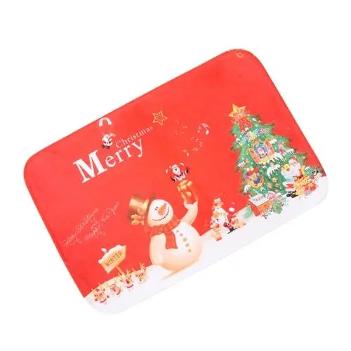 Produktbild: FUNOMOCYA Festliche Weihnachten Hirsch Ältere Fußmatte Rot Robust Boden Matte Decor Indoor Party Home Matte