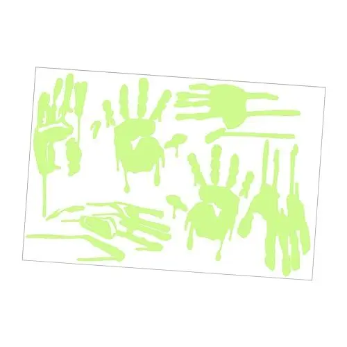 Produktbild: FUNOMOCYA Fluoreszierende Halloween-fensteraufkleber Im Dunkeln Leuchtender Handabdruck Pvc Dekorativer Wandaufkleber Nächtliche Schreckensparty-dekorationen