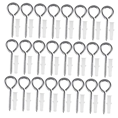 Produktbild: FUNOMOCYA 1 Satz Blechschraube für Schafauge Möbelschrauben selbstschneidende Schrauben Kipphaken edelstahlhaken edelstahlschrauben schwere Schraubhaken Augenschraube Edelstahl 304 Silver