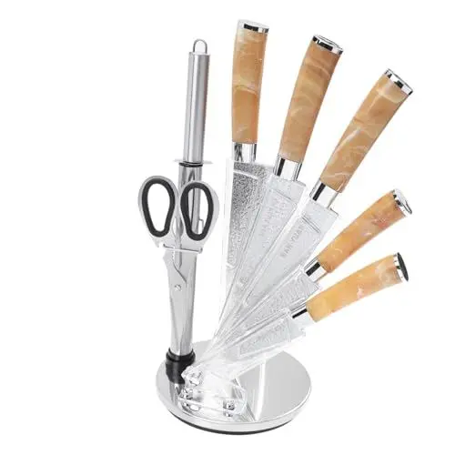 Produktbild: FUNOMOCYA 1 Satz Edelstahlmesser Fruchtschneider Besteck Messerblock cutermesserset knives set Obstmesser für Zuhause Küchenschneidewerkzeuge Brot Suite Messerzubehör Küchenmesser einstellen