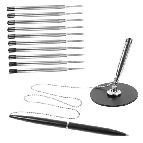 Produktbild: FUNOMOCYA Stilvoller Und Eleganter Business-stift – Schreibtischstift Mit Metallkette Signatur-stifthalter Bürozubehör