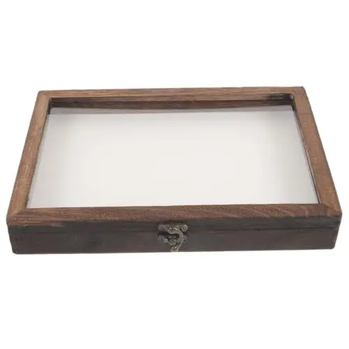 Produktbild: FUNOMOCYA Schmetterlingsbox Insektenvitrine Deckel Holzinsektenvitrine Pflanzenvitrinen Fach Aufbewahrungsboxen Vitrine Zufälliger Stil