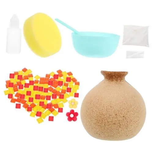 Produktbild: FUNOMOCYA Modernes Blumenmosaik-vasen-Set Für Die Schreibtischdekoration Kinderfreundliches Bastelset