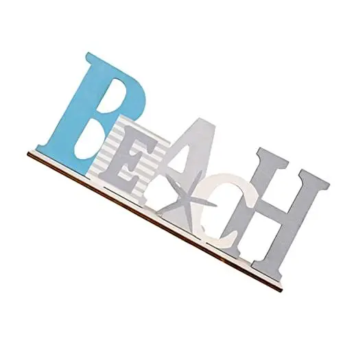 Produktbild: FUNOMOCYA 1 Stück Mediterrane Holzdekoration Einzigartiges Buchstabenornament für Schreibtisch Stilvolles Strand Handgefertigte Deko für Zuhause und Geruchsneutral