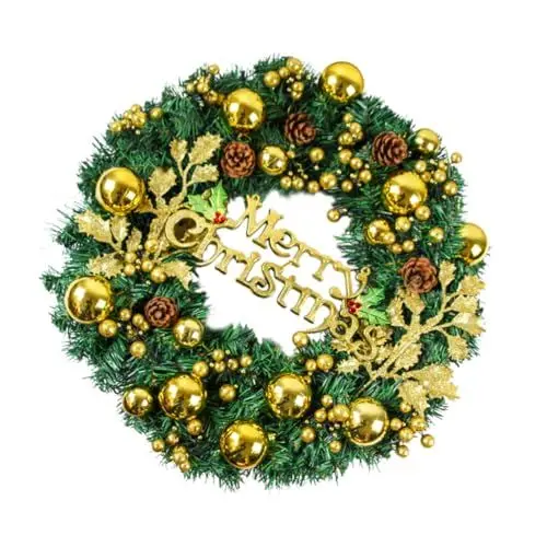Produktbild: FUNOMOCYA 1stk Weihnachtskranz Weihnachtsgirlandenkranz Weihnachtliche Türverzierungen Veranda Girlande Weinzweig Kranz Herbst Herbstkranz Tür Wandkranz Innenkranz PVC Weihnachtsbaum Zubehör