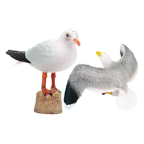 Produktbild: FUNOMOCYA 2St Modell der Rotschnabelmöwe tierfiguren gartenfigur gartendeko rostoptik Gartenornamente Tischdekoration mit Seemöwen Möwenstatue Außendekoration Möwe-Modell Plastik