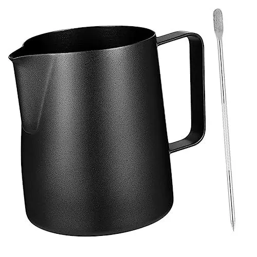 Produktbild: FUNOMOCYA 2St becher aus edelstahl Espressogläser Milchkännchen schwarzer Milchschaumkrug kaffeezubehör coffee accessories kaffeepadmaschine Milchaufschäumbecher Milchaufschäumer Black