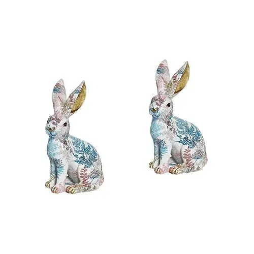 Produktbild: FUNOMOCYA 2 STK Bemalte Jade-Kaninchen-verzierung Miniaturen Osterhasenfigur Tischdekoration Zu Ostern Mini-hasenfiguren Cupcake-Ornamente Automodelle Hasenspielzeug Für Kinder Harz