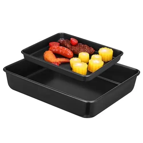 Produktbild: FUNOMOCYA 2-teiliges Edelstahl-back-antihaft-ofen-bräter-backblech-rack-set Für Den Ofen