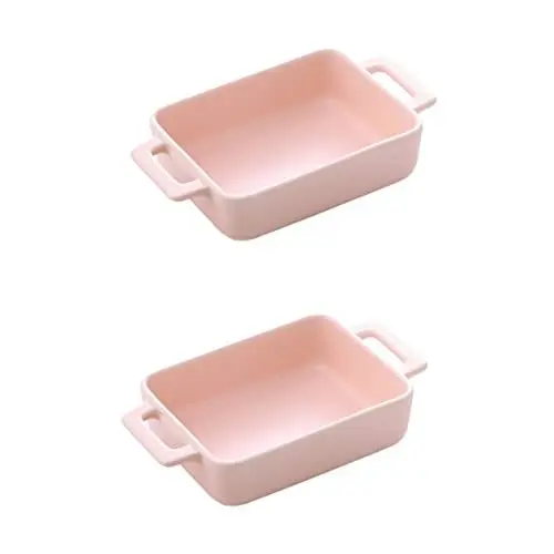 Produktbild: FUNOMOCYA 2 Stück Keramik Backgeschirr Auflaufform Rechteckige Backform Quadratische Backform Grüne Pfannen Ofen Zu Tisch Kochgeschirr Kuchenform Pfanne Grillplatte Grillpfanne