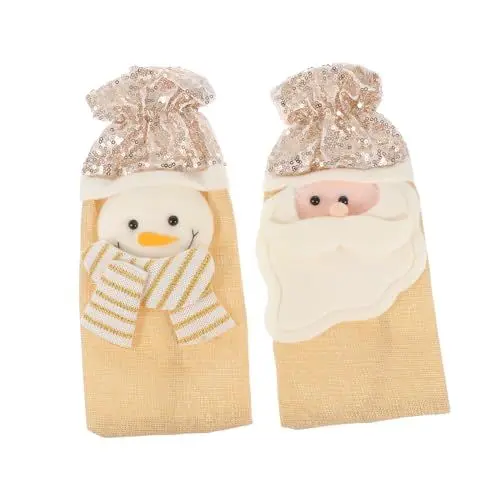 Produktbild: FUNOMOCYA 2pcs Weihnachten Wein Flasche Taschen Party Wein Flasche Lagerung Beutel (gelegentliche Stil)