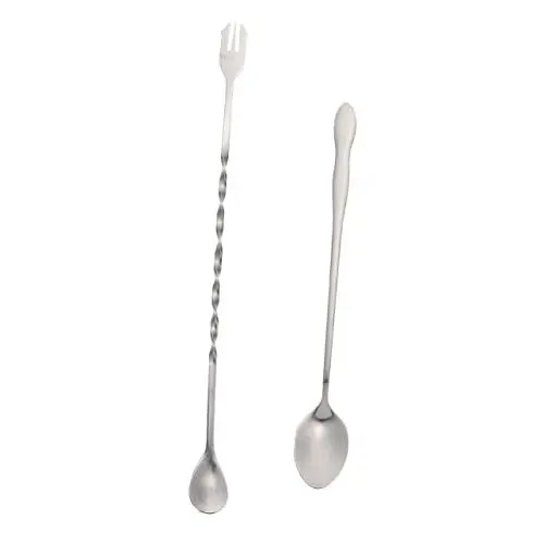 Produktbild: FUNOMOCYA Getränkerührer Cocktail-set 2-teilig Wiederverwendbar Edelstahl Rührlöffel Und Rührer Für Bar Und Kaffee