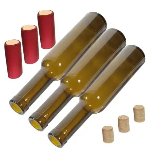 Produktbild: FUNOMOCYA 3 stücke 200ml Glas Wein Flasche Leere Flasche Wohnkultur Weinflasche Tags für Handwerk