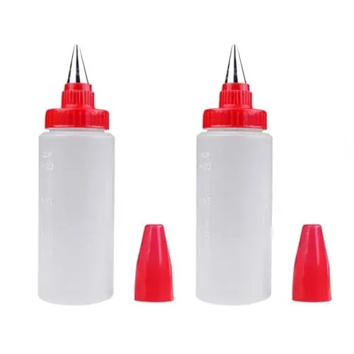 Produktbild: FUNOMOCYA 4 Stück Gerader Einbautopf Creme-Paspelspitze Kuchenzubehör selber machen Spritzflasche für Zuckerguss DIY giesskanne gießkanne Schokoladenkuchen Backen liefern Glasurtopf pp
