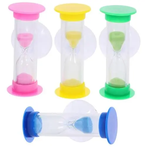 Produktbild: FUNOMOCYA 4 Stück Saugnapf-Sanduhr-zahnputz-Timer Für Kinder Elektrische Zahnbürste Zahnbürsten-Timer Stunde Sandbürste Zeitschaltuhr Für Kinder Timer Zum Zähneputzen Tasse Timer Mal Glas