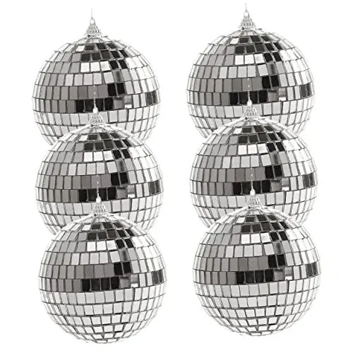 Produktbild: FUNOMOCYA 6St Disco-Spiegelkugel kreative Spiegelkugeln Discokugeln für die Weihnachtsfeier weihnachtsdeko christmas decorations reflektierende Spiegelkugeln Disco-Kugel-Aufhänger Glasplatte