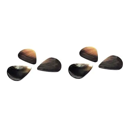 Produktbild: FUNOMOCYA 2 Sätze Echte Muschel-gitarrenplektren Ton-plektren Plektren Für Gitarre Und Ukulele Scratch 3 Stück X 2