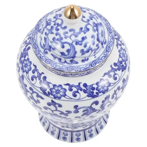 Produktbild: FUNOMOCYA Blaue Und Weiße Porzellandose Blaues Und Weißes Lose Teedose Bonbongläser Antike Teedose Aufbewahrungsbehälter Chinoiserie-ingwerglas Küchenkanister Blaue Vase Krug Keramik