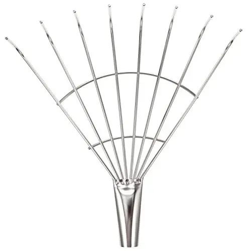 Produktbild: FUNOMOCYA Grasrechen Hochleistungsrechen Gartenhandrechen Bodenrechen Lockern Gartenrechen Aus Stahl Multifunktionsrechen Handgrubber Edelstahlrechen Gartenrechen Ohne Stiel Laubrechen