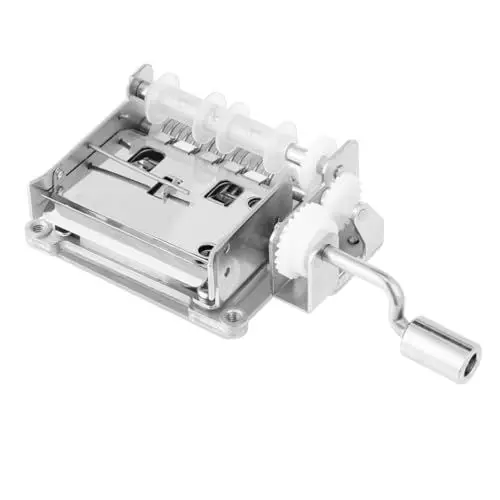 Produktbild: FUNOMOCYA Mechanische Spieluhrwerk Mit Handkurbel Und Locher 15 Noten Papierband Zum Selbermachen Eignen Sich Für Spieluhren Leere Papierbänder Zum Erstellen Eigener Lieder