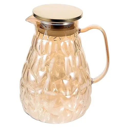 Produktbild: FUNOMOCYA Kaltwasserkrug Aus Glas Eisteekrug Glaskrug Mit Deckel Kühlschranktür Krug Wasserkrug Für Teekaraffen Saftkanne Kühlschrankkrug Teekessel Aus Glas