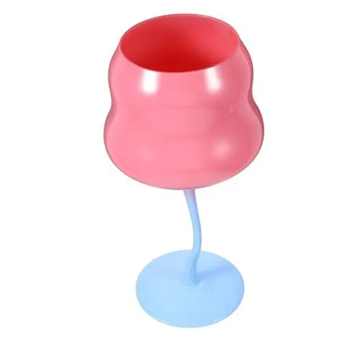 Produktbild: FUNOMOCYA Atemberaubender Weinkelch Aus Rosafarbenem Glas Cocktailbecher Für Formelle Abendessen Wiederverwendbare Glasbecher-kollektion
