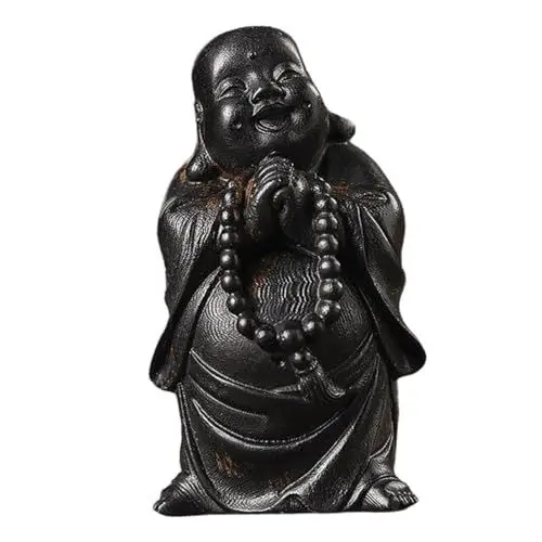 Produktbild: FUNOMOCYA Holz Maitreya Buddha Statue Dekoration Klein Figur Für Schreibtisch Büro Zuhause