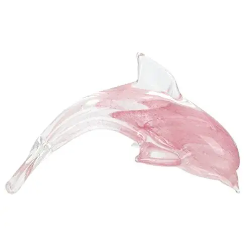 Produktbild: FUNOMOCYA Raumdekoration Delphin-Ornament Delphin-Foto-Requisite Tischdekoration Für Zuhause Heimdekoration Mundgeblasene Delfinfigur Mundgeblasener Briefbeschwerer - Rosa Glas