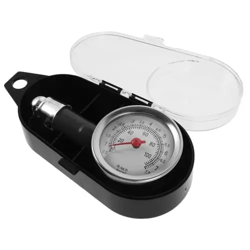 Produktbild: FUNOMOCYA Tire Pressure Gauge Reifendruckmesser Reifendruckmesser Reifendruckprüfer Reifendruckprüfgerät Autoprüfgerät Autoreifendruckprüfgerät Druckmonitor Schwarzes Metall Reifenluftdruckprüfer