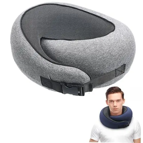 Produktbild: FUNOMOCYA Ergonomisches U-förmiges Reisekissen Nackenstützkissen Für Flugzeuge Grau